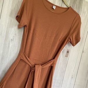 Orange/Brown Old Navy Tie Dress